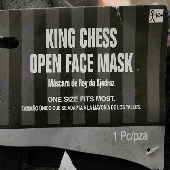 NWT King Chess Piece Open Face Mask Halloween Costume Cosplay Hat Headpeice New - Picture 3 of 3